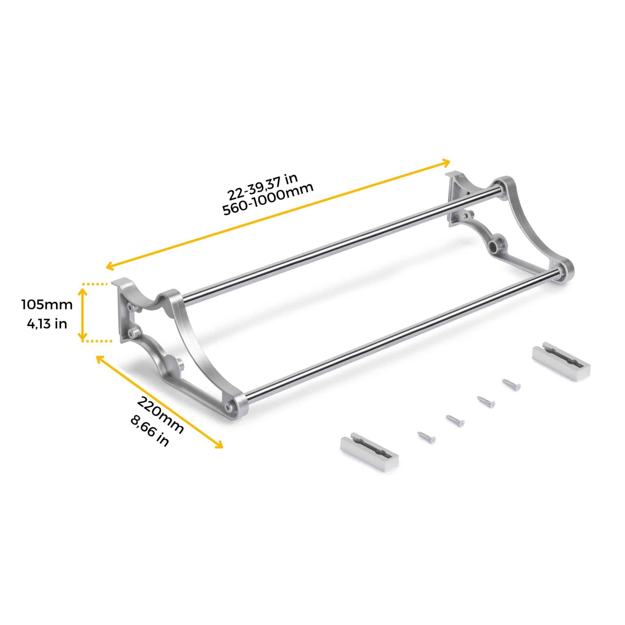 Zapatero Self para interior de armario, Acero y Plástico, Pintado aluminio - Imagen 8