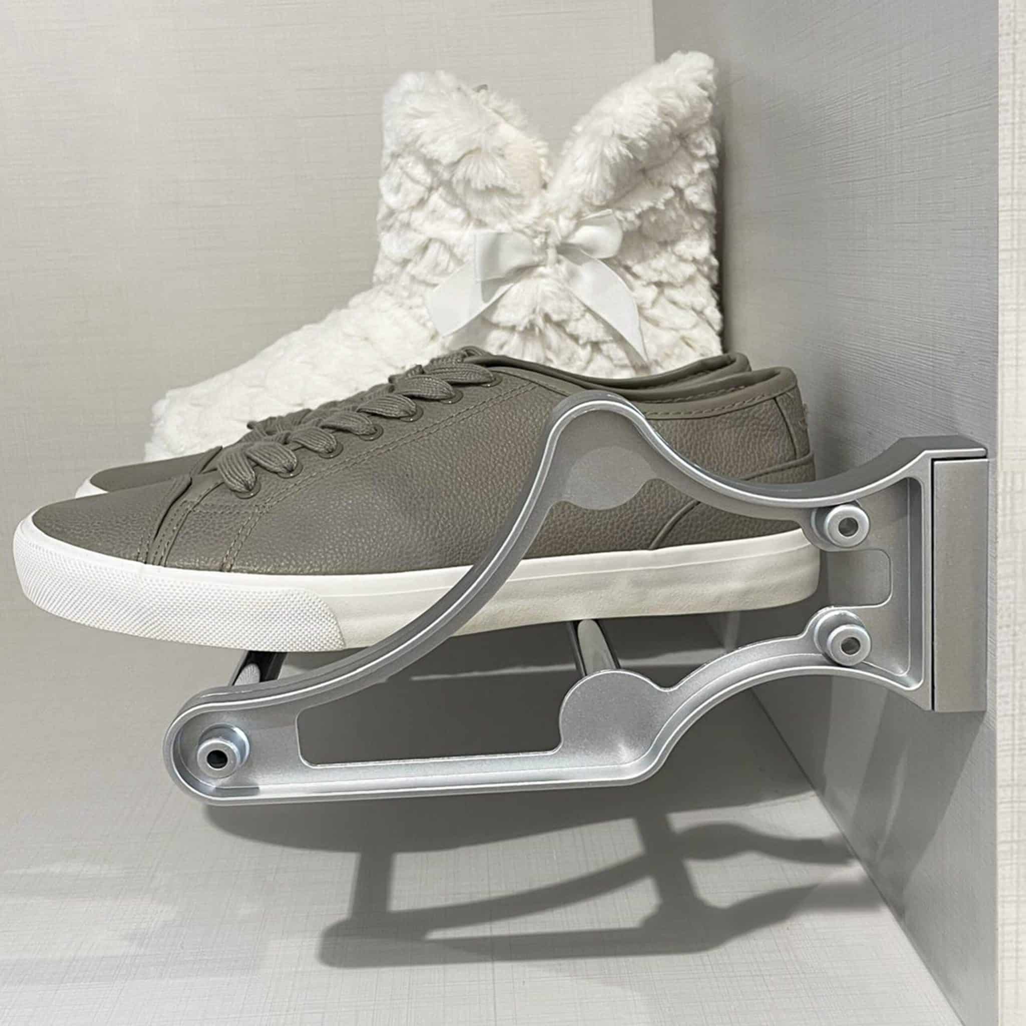 Zapatero Self para interior de armario, Acero y Plástico, Pintado aluminio - Imagen 4