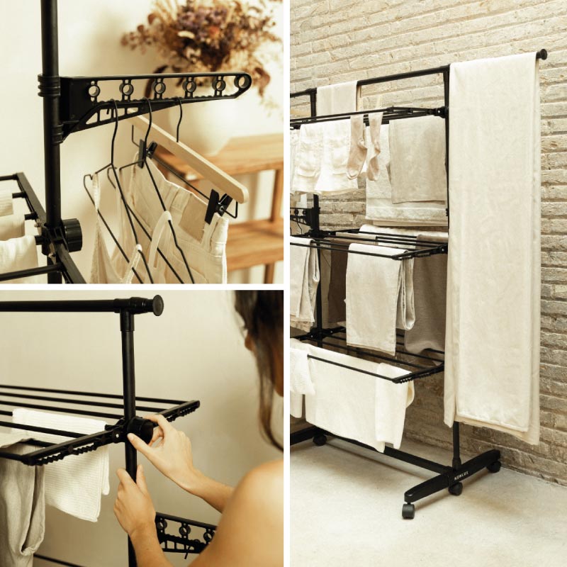 Tendedero de ropa vertical Fold Care V60 XXL Negro - Imagen 7